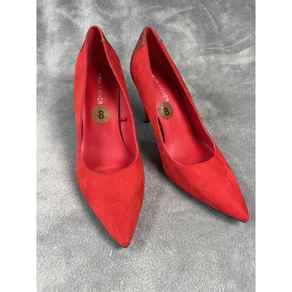 Marc Fisher Stilettos Red Sparkle Heel, Woman’s Size 8, Holiday Halloween NEW